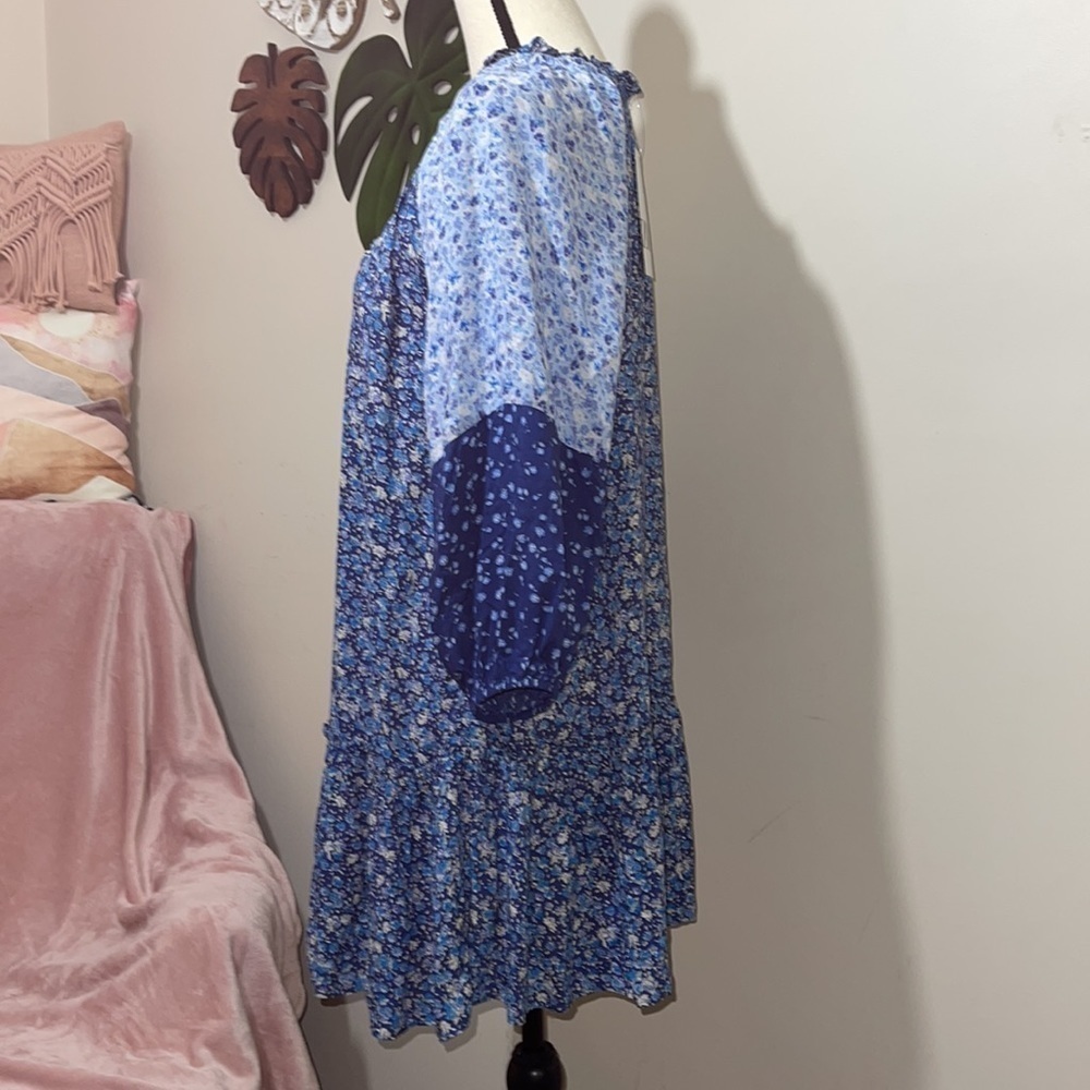 Zara Blue Floral Ditsy Ruffle Tiered Dress Sz. XS BNWT - Picture 9 of 12